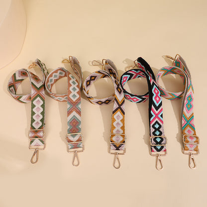 Purse Chain Wide Shoulder Strap Crossbody Bag with Ethnic Contrast Color Backpack Accessories All Match Single Shoulder Crossbody Bag Strap - Wanita Store