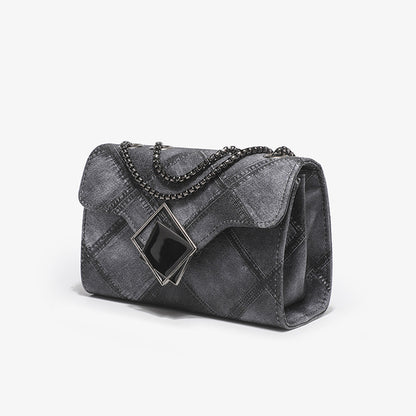 Color Ink Gradient Small Square Bag Personality Rhombus Embossed Chain Messenger Bag - Wanita Store