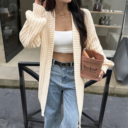 Women Clothing Autumn Winter Casual Advanced Woolen Coat Overcoat Sweaters - Wanita Store