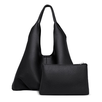 Shoulder Tote Bag for Women Simple Soft Leather Shoulder Bag Office Large Capacity Composite Bags Women - Wanita Store
