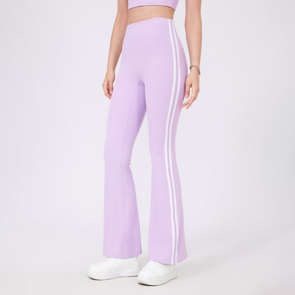 High Waist Yoga Pants Sexy Running Sports Peach Hip Raise Fitness Pants Nude Feel Stretch Flared Pants - Wanita Store