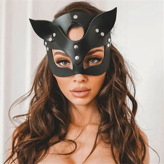 Leather Mask for Women Punk Harness  toys Cosplay Halloween Carnival Masquerade  Adult Party Mask  Seks