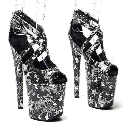 20cm/ 8inches Patent Leather  platform  high heel sandals New Club Party Women Shoes y Heels Sandals 1BZ
