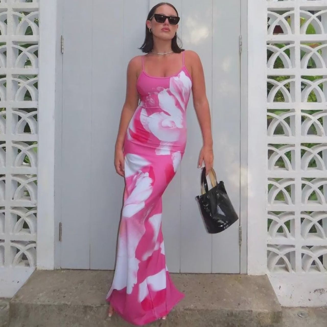 Women Clothing Summer Sexy Socialite Backless Slit Sling Dress Women